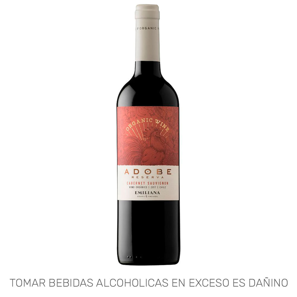 Vino Tinto EMILIANA Adobe Cabernet Sauvignon Botella 750ml Vino Tinto EMILIANA Adobe Cabernet Sauvignon Botella 750ml