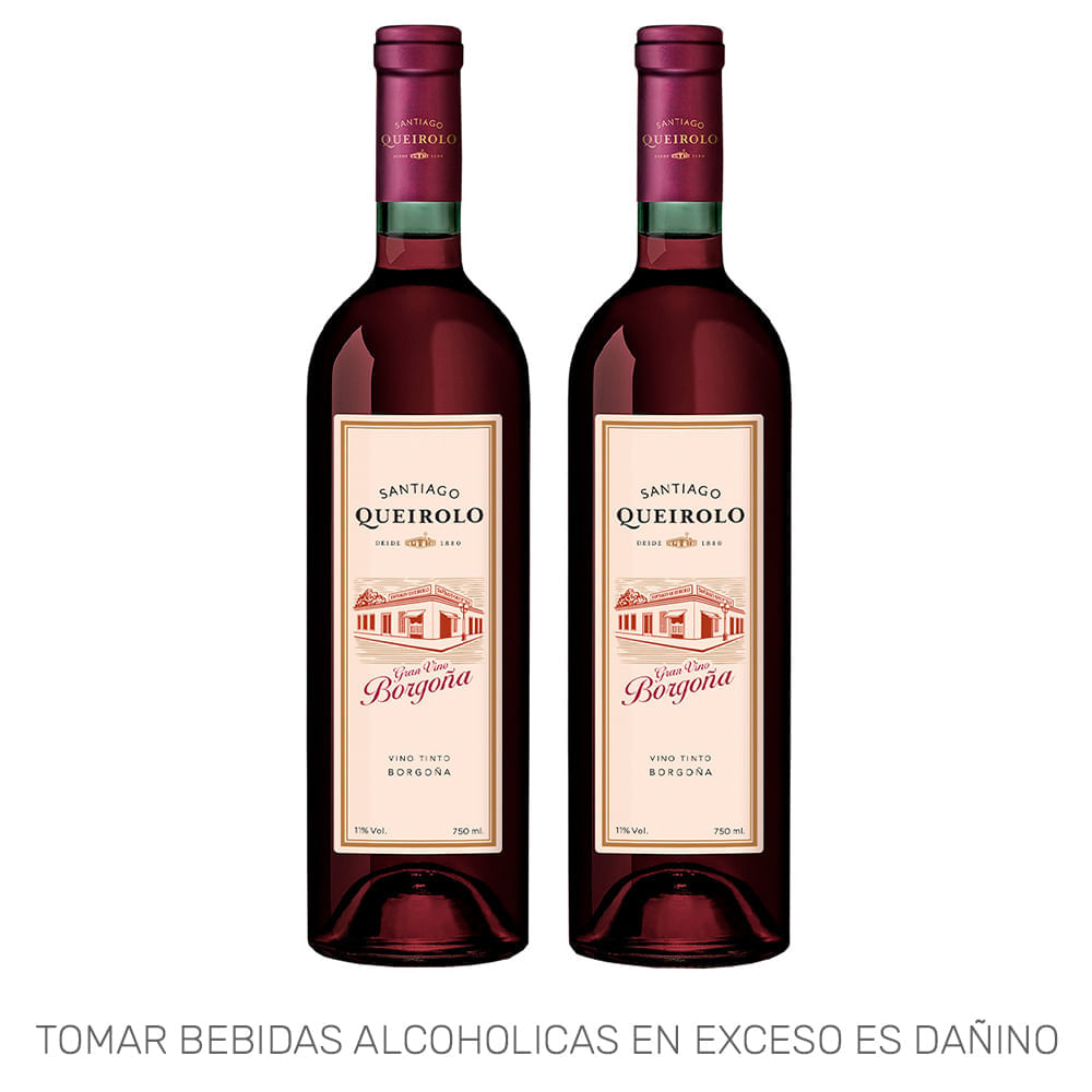 Vino Tinto SANTIAGO QUEIROLO Borgoña Semiseco Botella 750ml