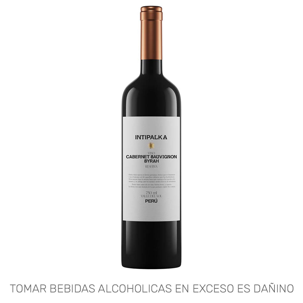Vino Tinto INTIPALKA Cabernet Sauvignon Syrah Reserva Botella 750ml Vino Tinto INTIPALKA Cabernet Sauvignon Syrah Reserva Botella 750ml