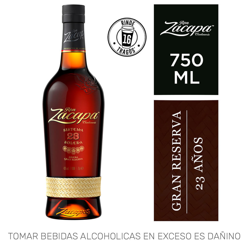 Ron ZACAPA Gran Reserva 23 Años Botella 750ml