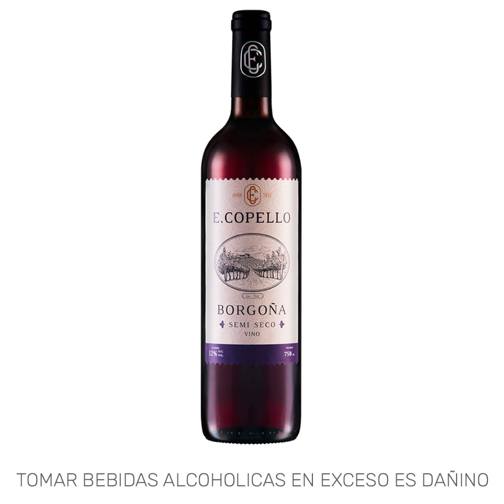 Vino Tinto E. COPELLO Borgoña Semi Seco Botella 750ml
