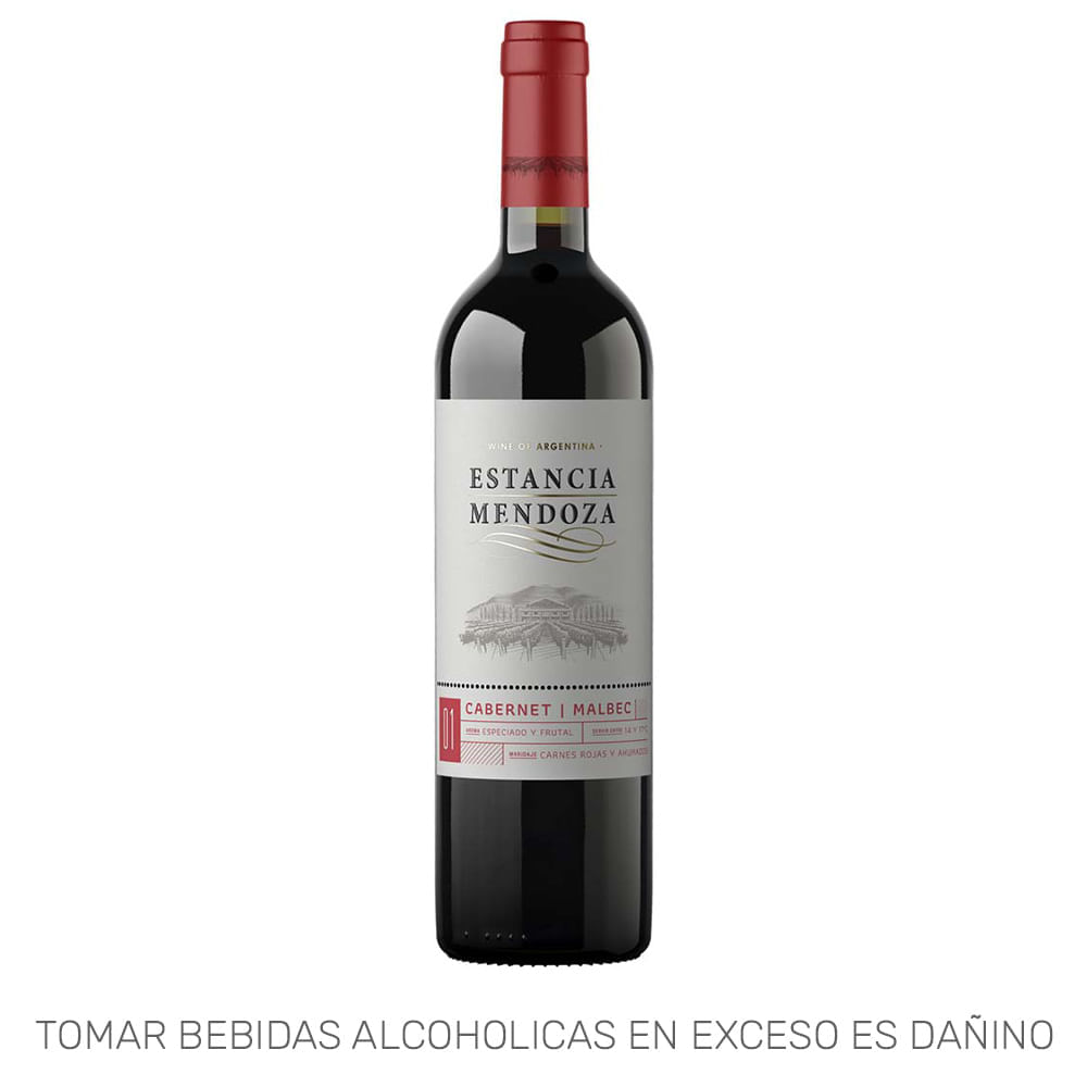 Vino Tinto ESTANCIA MENDOZA Cabernet Sauvignon Malbec Botella 750ml Vino Tinto ESTANCIA MENDOZA Cabernet Sauvignon Malbec Botella 750ml