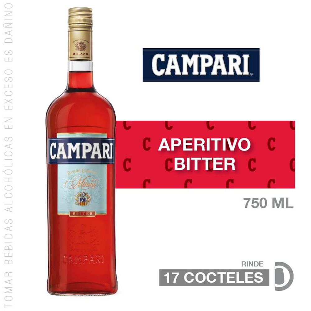 Licor CAMPARI Bitter Botella 750ml Licor CAMPARI Bitter Botella 750ml