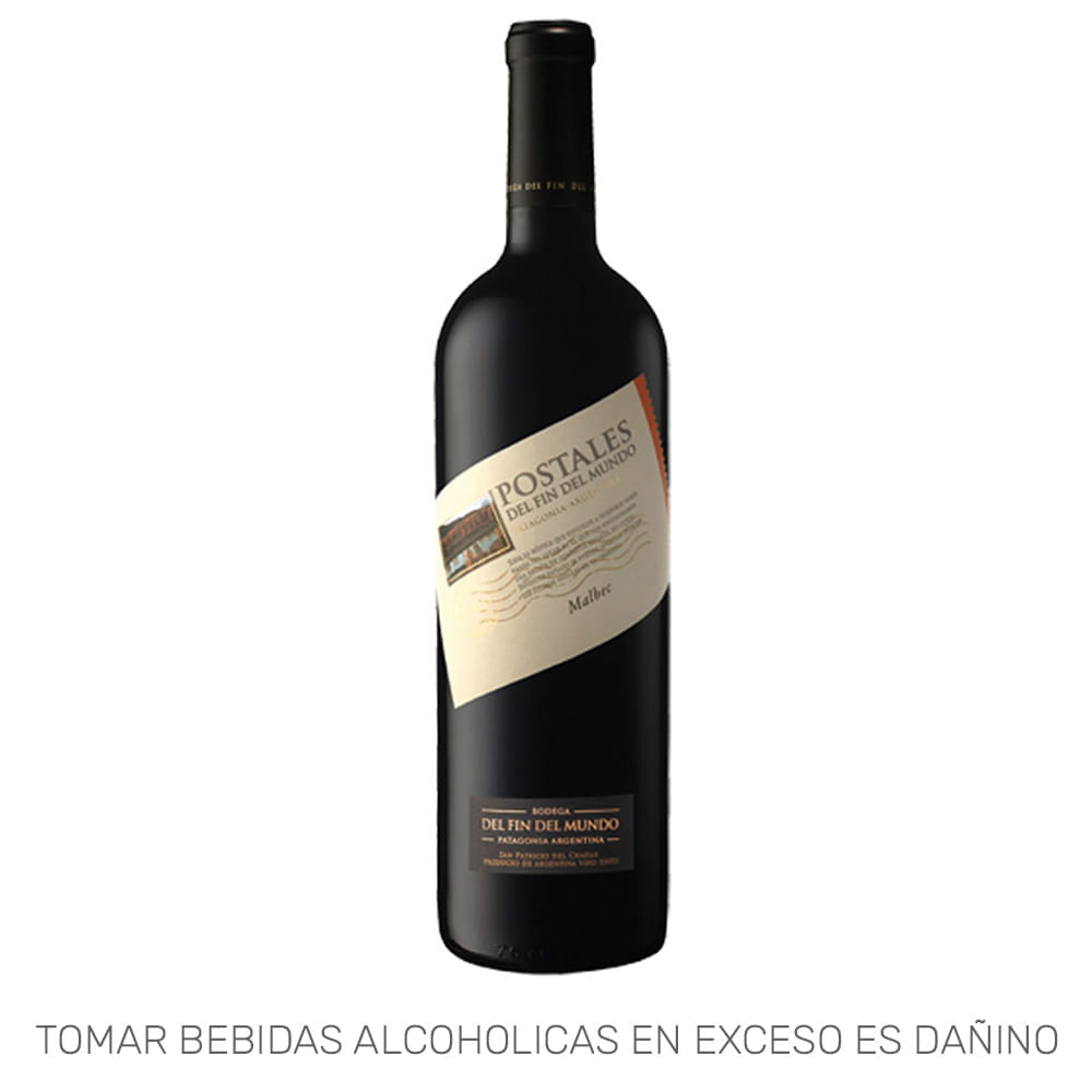 Vino Tinto POSTALES DEL FIN DEL MUNDO Malbec Botella 750ml