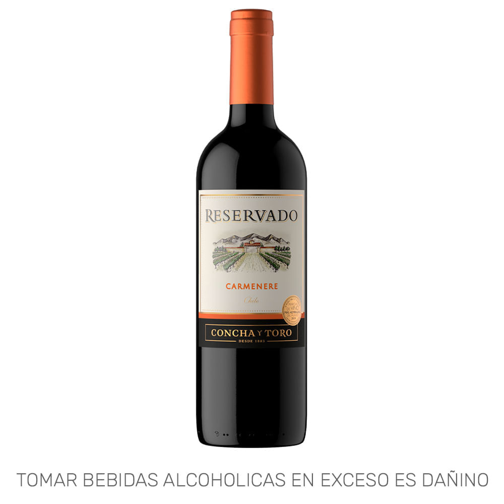 Vino Tinto CONCHA Y TORO Reservado Carmenere Botella 750ml