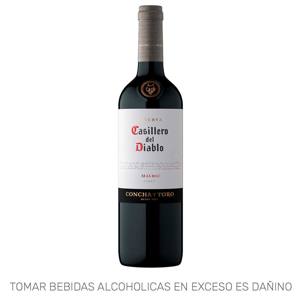 Vino Tinto CASILLERO DEL DIABLO Malbec Reserva Botella 750ml Vino Tinto CASILLERO DEL DIABLO Malbec Reserva Botella 750ml