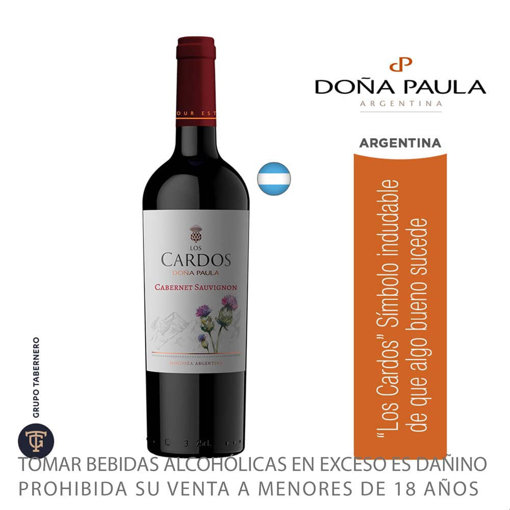 Vino Tinto LOS CARDOS Cabernet Sauvignon Botella 750ml