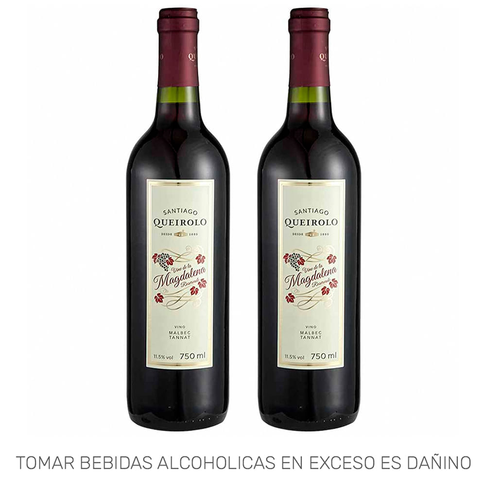 Vino Tinto SANTIAGO QUEIROLO Magdalena Malbec Tannat Pack 750ml