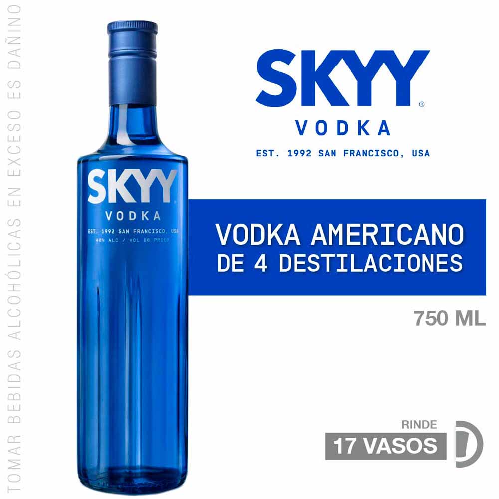 Vodka SKYY Botella 750ml Vodka SKYY Botella 750ml