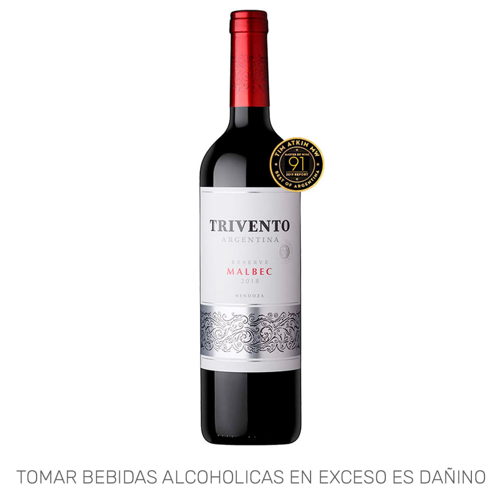 Vino Tinto TRIVENTO Reserva Malbec Botella 750ml