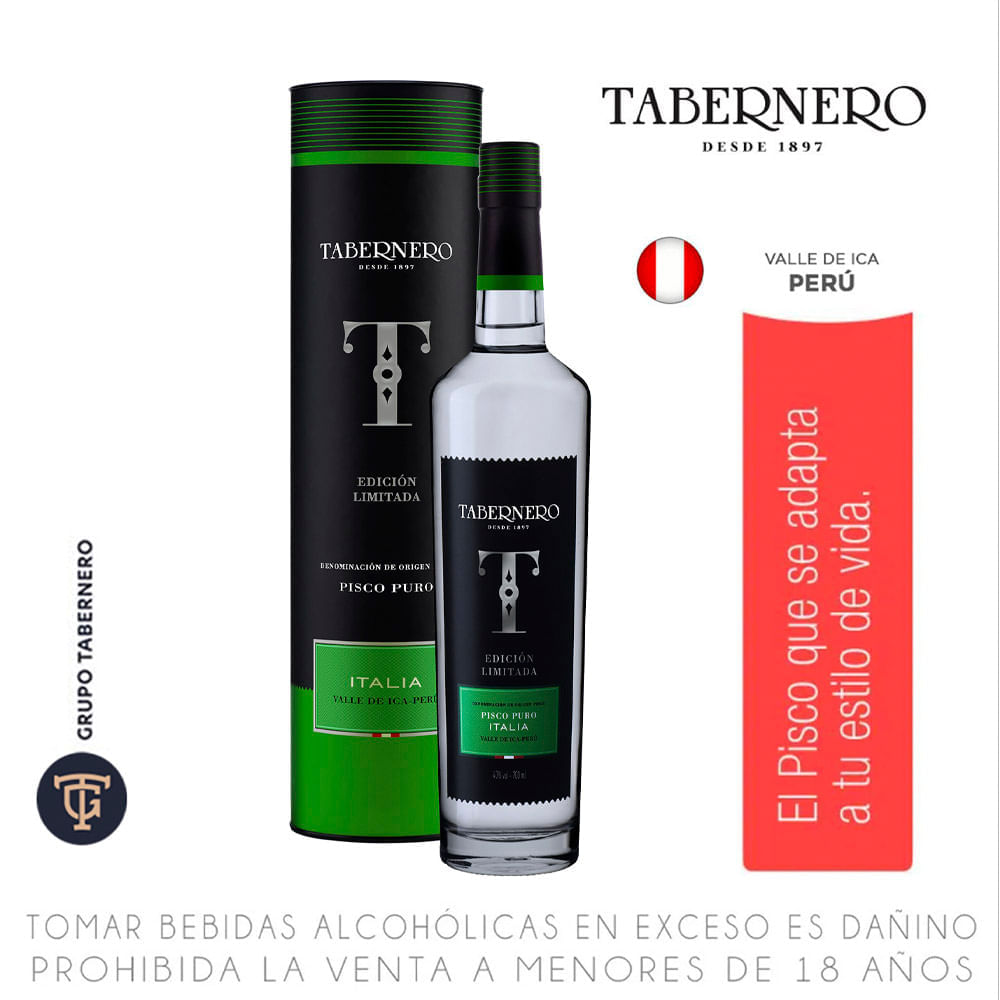 Pisco TABERNERO Edición Limitada Italia Botella 700ml Pisco TABERNERO Edición Limitada Italia Botella 700ml