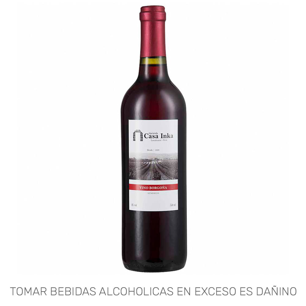 Vino Tinto HACIENDO CASA INKA Borgoña Semi Seco Botella 750ml