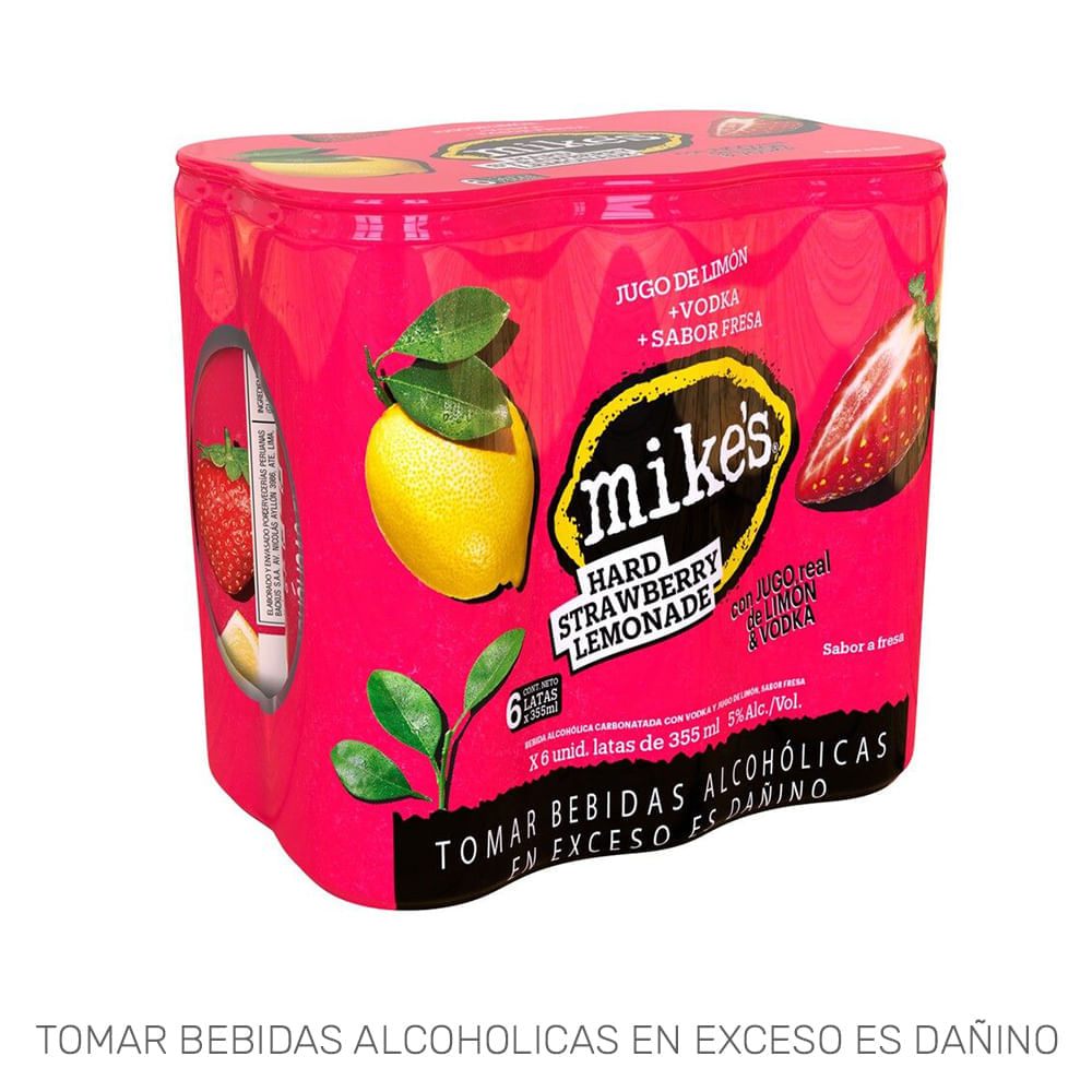 Ready To Drink (RTD) MIKE'S Hard Strawberry Lata 355ml Paquete 6un