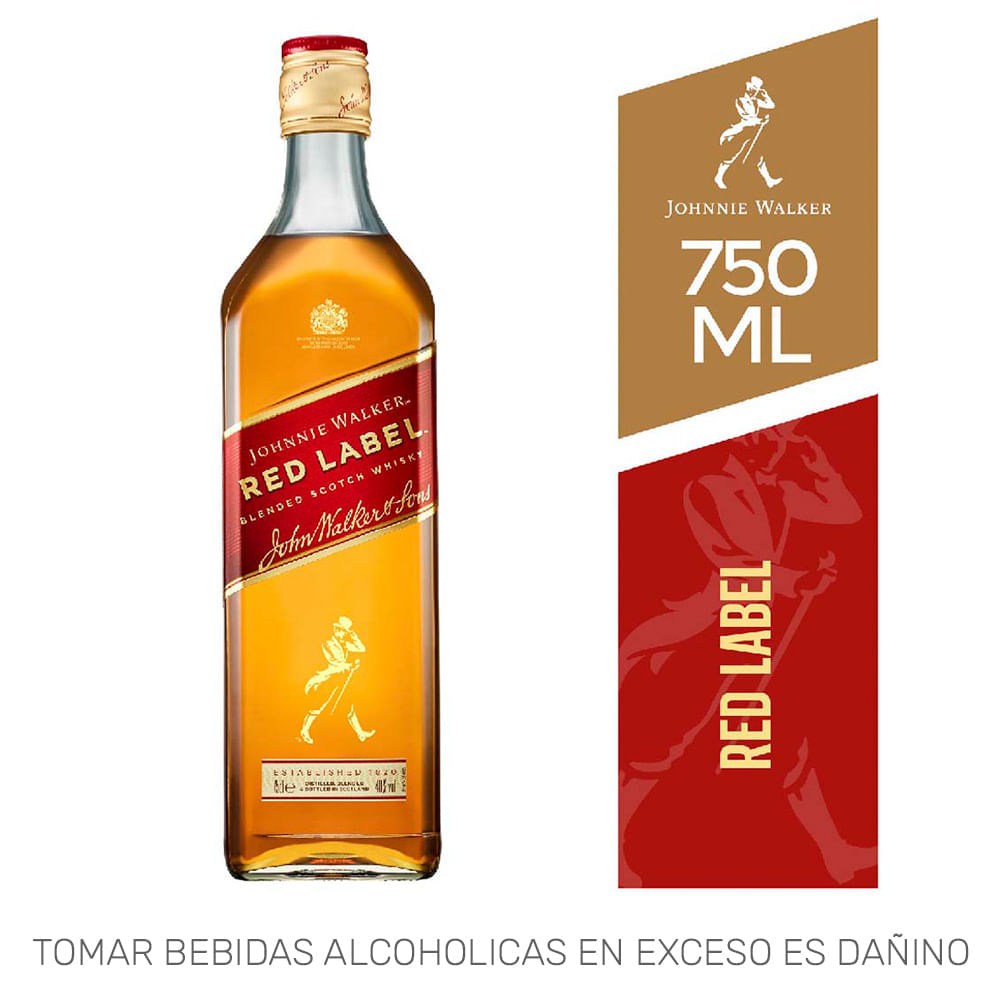Whisky JOHNNIE WALKER Red Label Botella 750ml