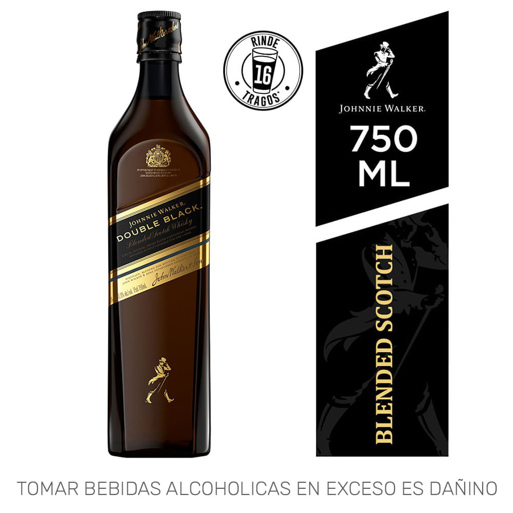Whisky JOHNNIE WALKER Double Black Botella 750ml Whisky JOHNNIE WALKER Double Black Botella 750ml