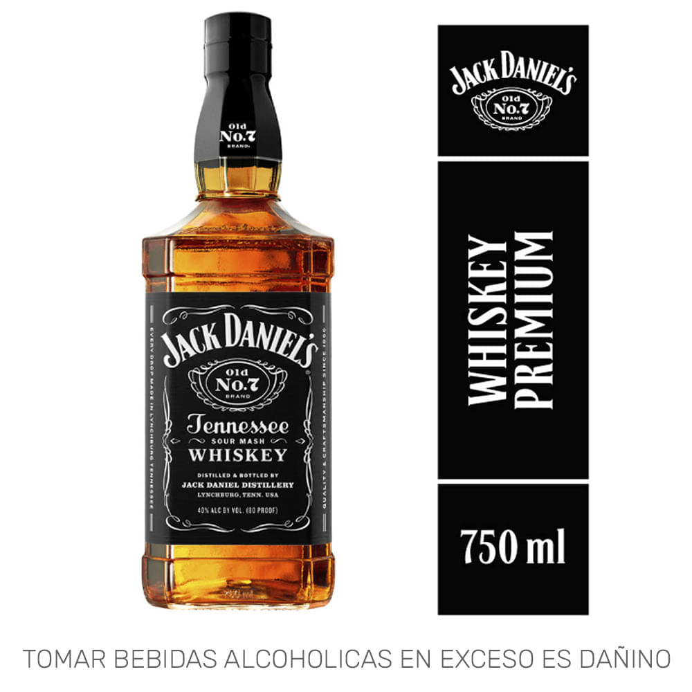 Whisky JACK DANIEL'S Old N'7 Botella 750 ml