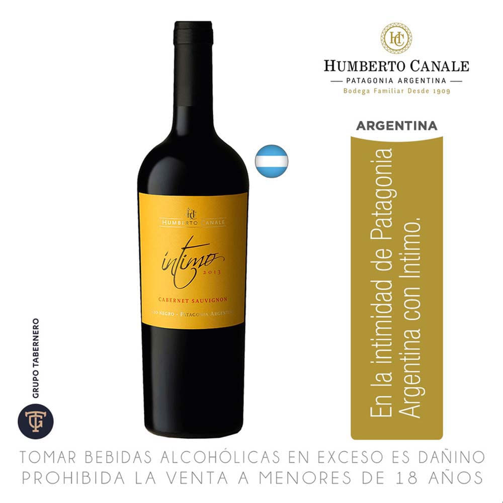 Vino Tinto HUMBERTO CANALE Íntimo Cabernet Sauvignon Botella 750ml Vino Tinto HUMBERTO CANALE Íntimo Cabernet Sauvignon Botella 750ml