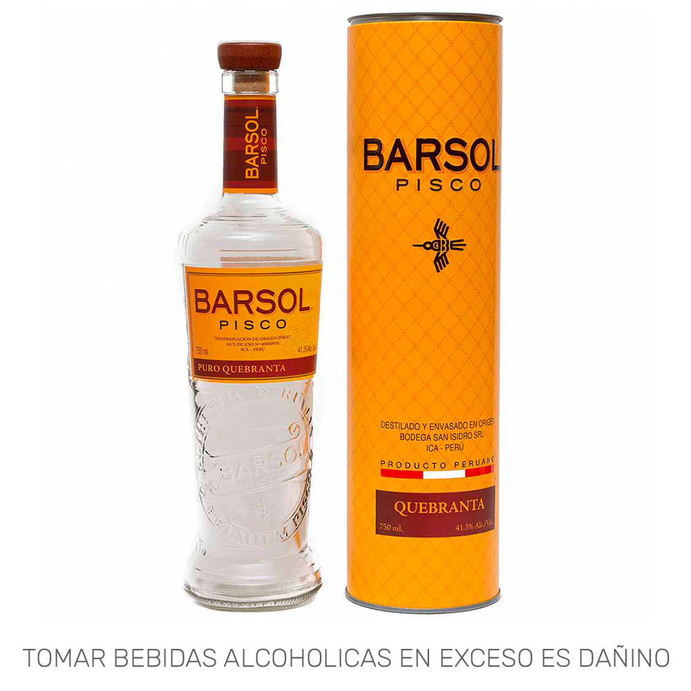 Pisco BARSOL Quebranta Botella 750ml