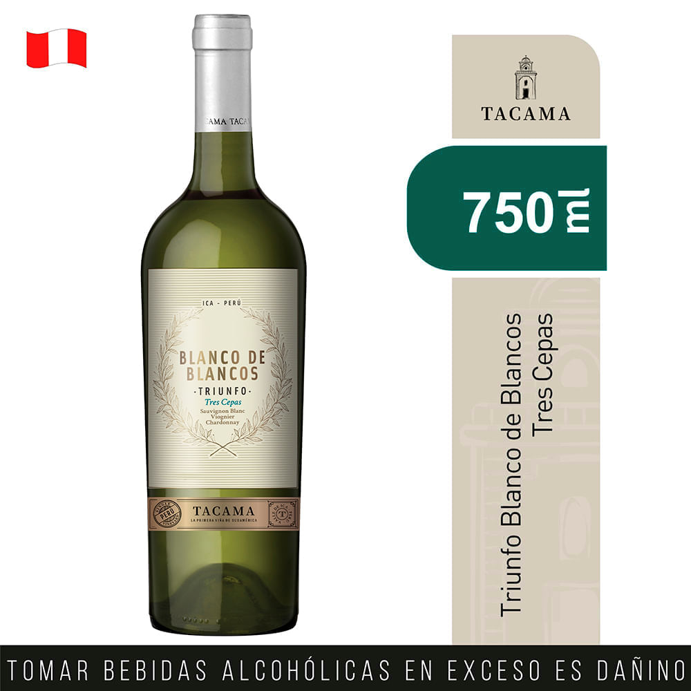 Vino Blanco TACAMA Blanco de Blancos Sauvignon Blanc Viognier Chardonnay Botella 750ml Vino Blanco TACAMA Blanco de Blancos Sauvignon Blanc Viognier Chardonnay Botella 750ml