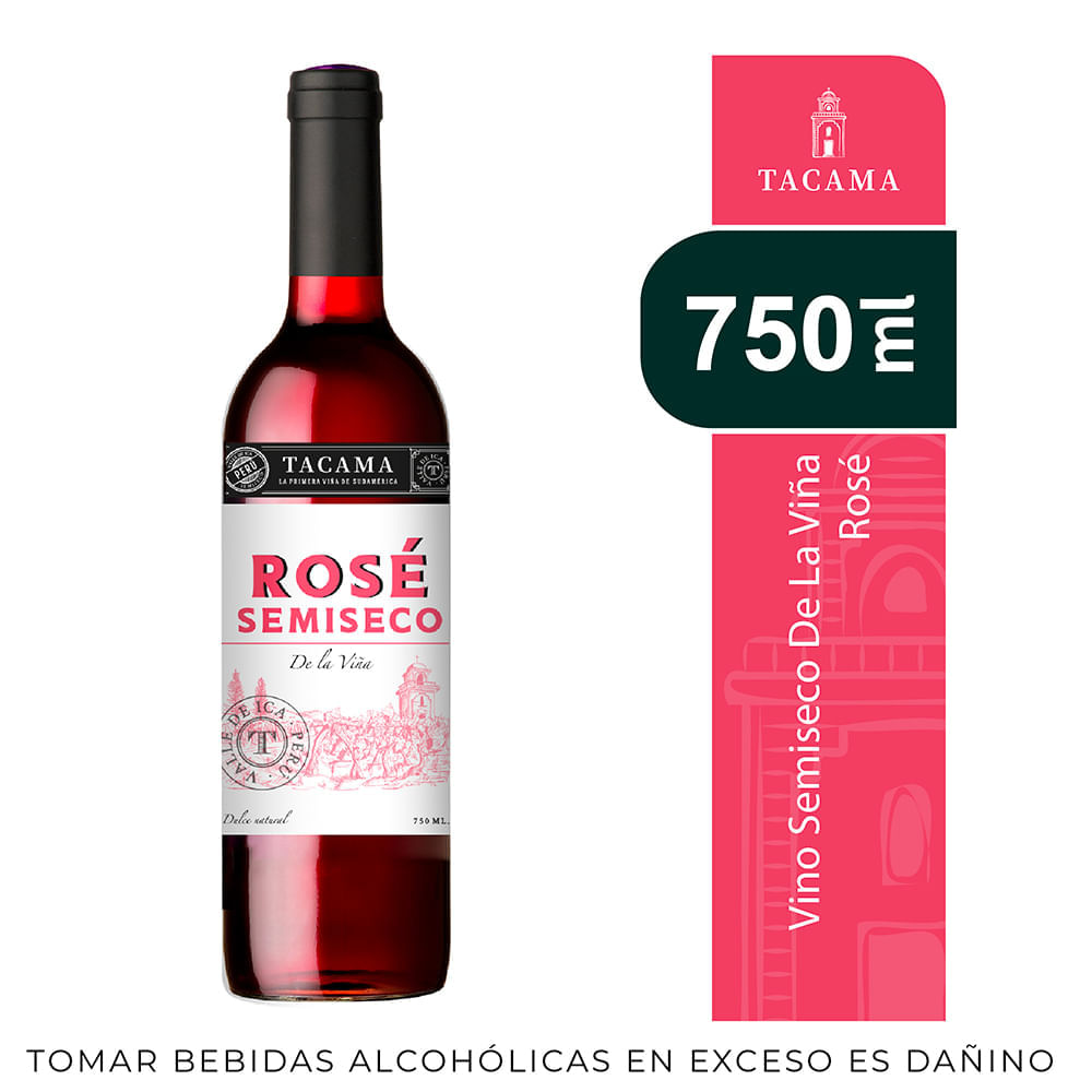 Vino Rosé TACAMA De La Viña Semiseco Botella 750ml Vino Rosé TACAMA De La Viña Semiseco Botella 750ml