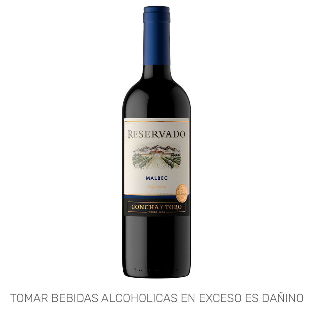 Vino Tinto CONCHA Y TORO Reservado Malbec Botella 750ml Vino Tinto CONCHA Y TORO Reservado Malbec Botella 750ml