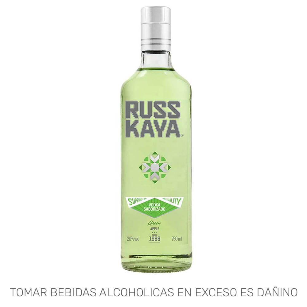 Vodka RUSSKAYA Green Apple Botella 750ml