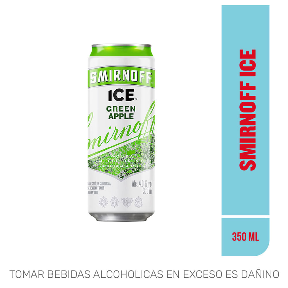 Ready To Drink (RTD) SMIRNOFF ICE Green Apple Lata 350ml Ready To Drink (RTD) SMIRNOFF ICE Green Apple Lata 350ml