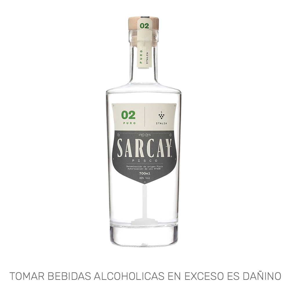 Pisco SARCAY Puro Italia Botella 700ml