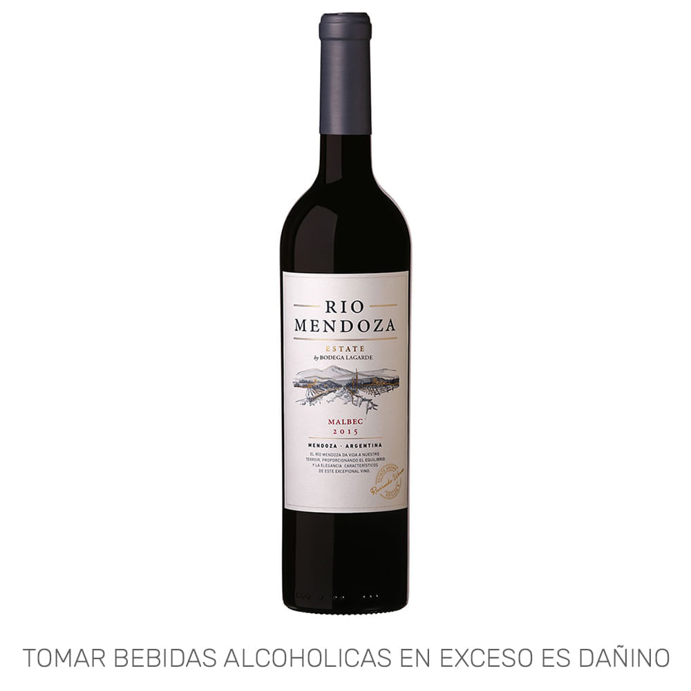 Vino Tinto RÍO MENDOZA Estate Malbec Botella 750ml Vino Tinto RÍO MENDOZA Estate Malbec Botella 750ml