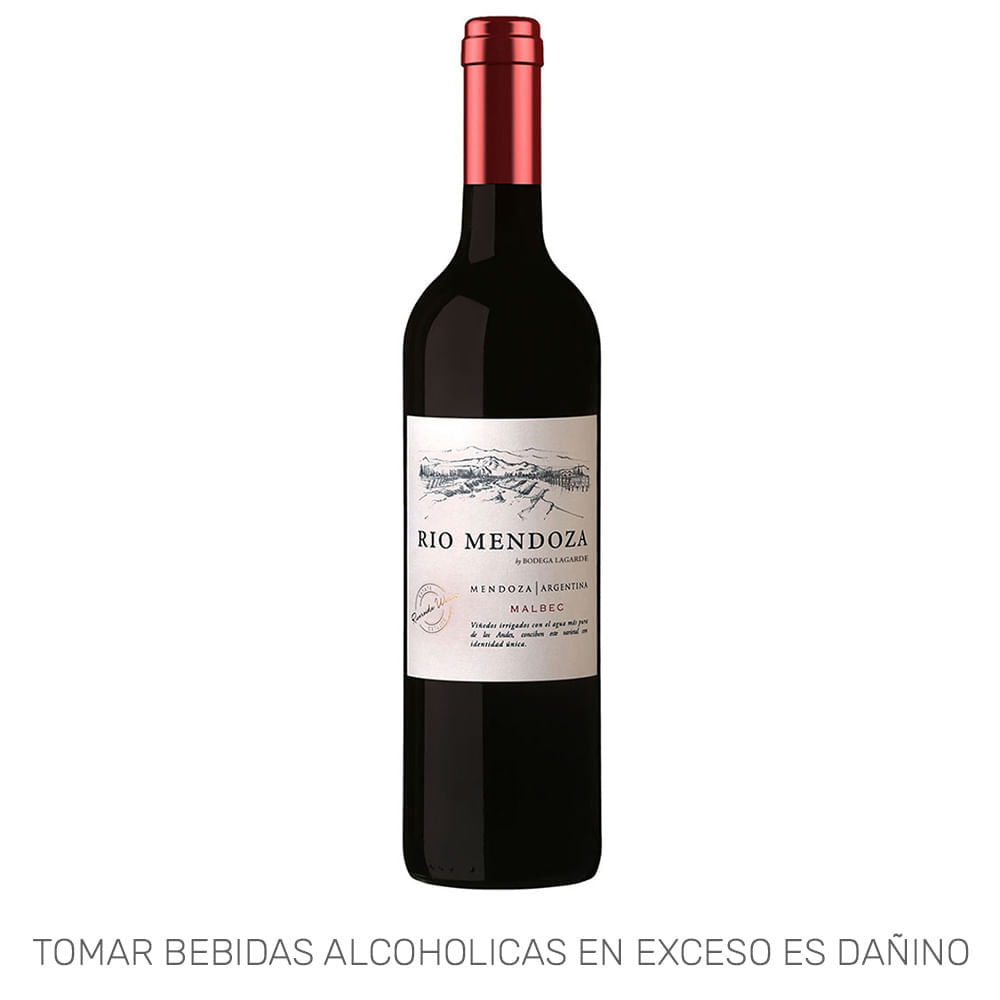 Vino Tinto Malbec RÍO MENDOZA Malbec Botella 750ml Vino Tinto Malbec RÍO MENDOZA Malbec Botella 750ml