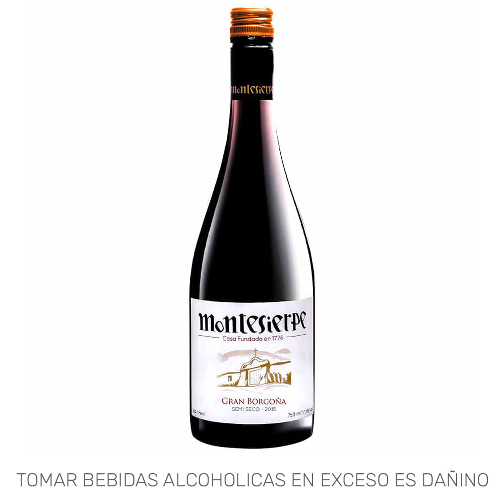 Vino Tinto MONTESIERPE Borgoña Semi Seco Botella 750ml