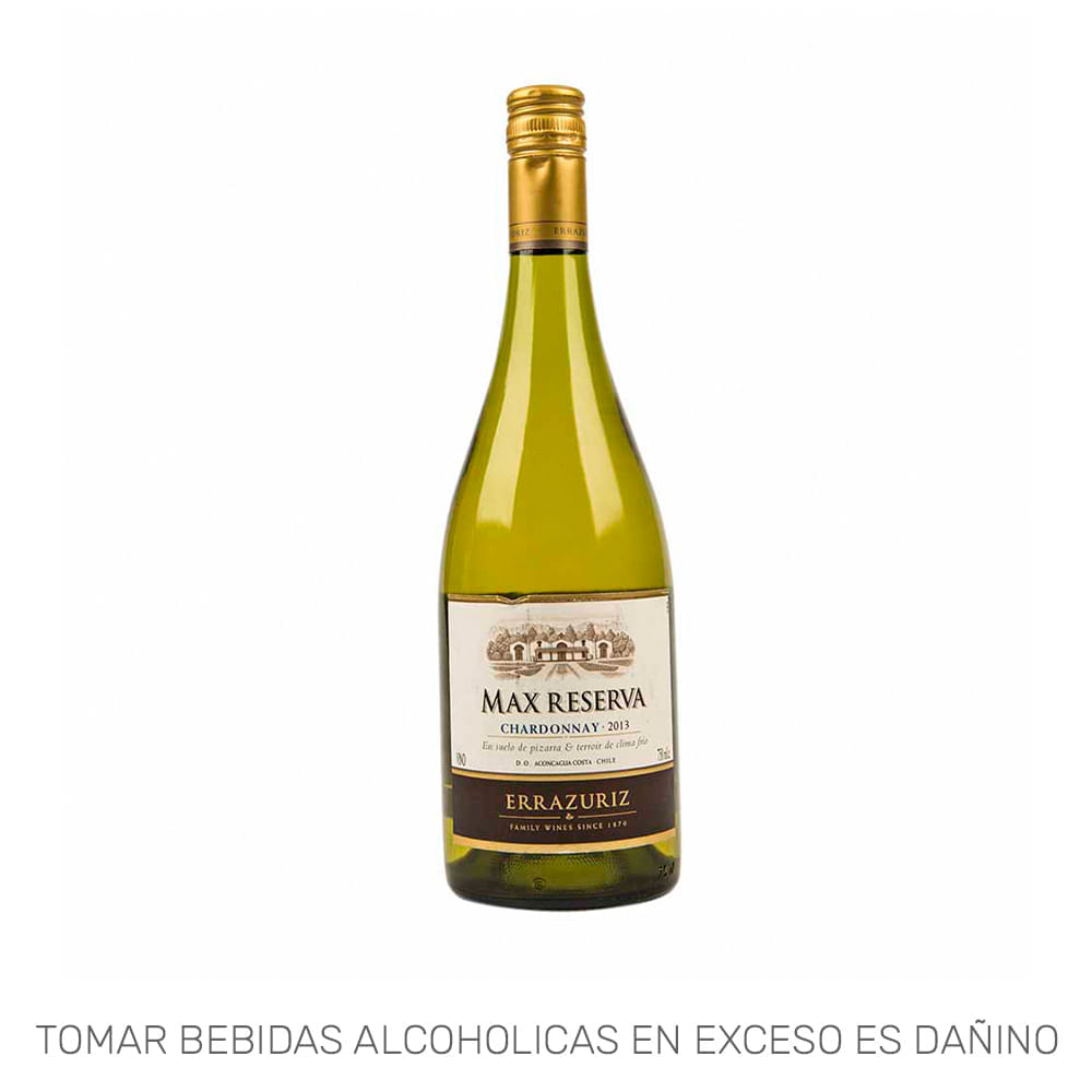 Vino Blanco ERRAZURIZ Max Reserva Chardonnay Botella 750ml Vino Blanco ERRAZURIZ Max Reserva Chardonnay Botella 750ml