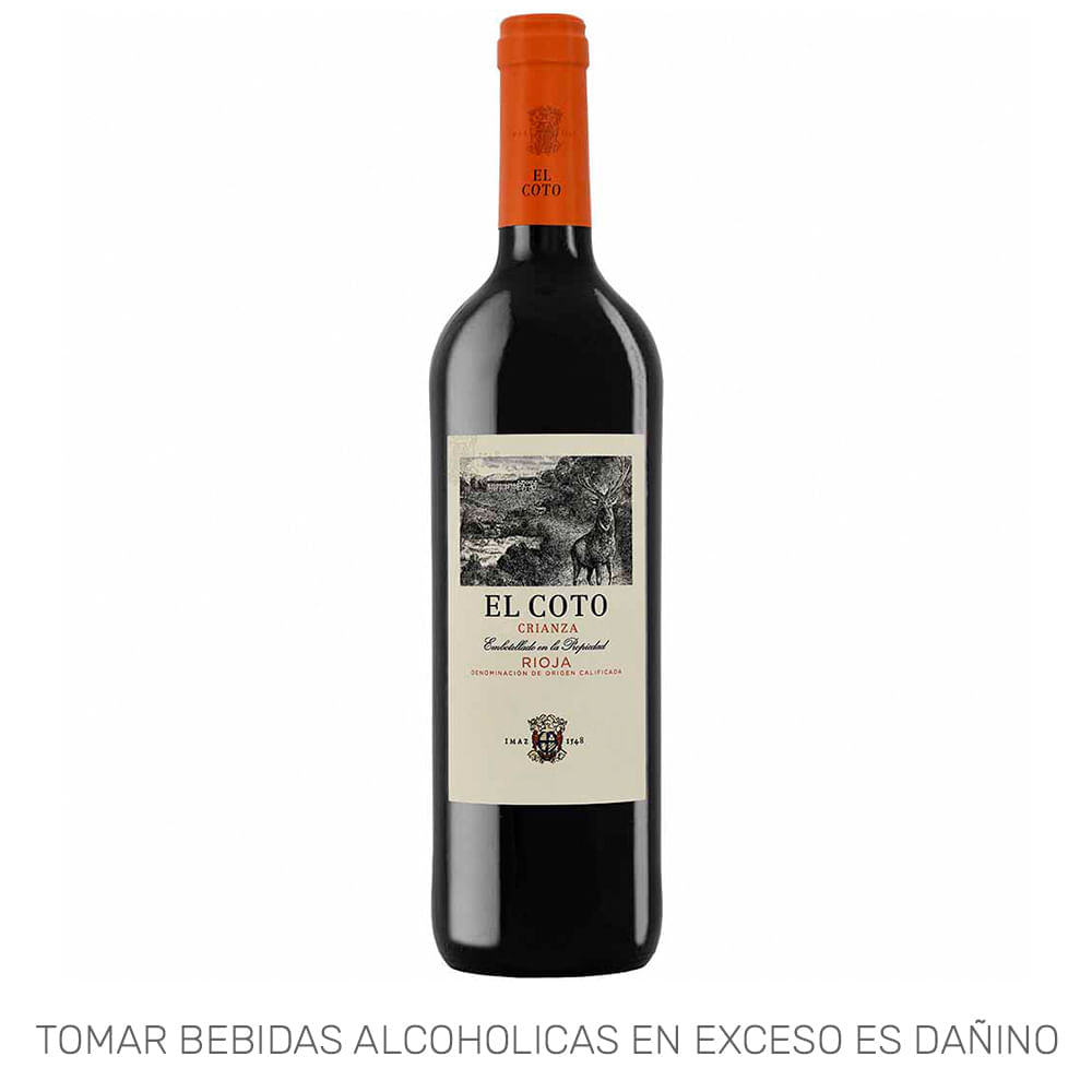 Vino Tinto EL COTO Tempranillo Crianza Botella 750ml Vino Tinto EL COTO Tempranillo Crianza Botella 750ml