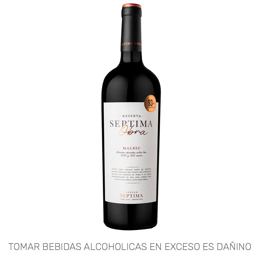 Vino Tinto SEPTIMA OBRA Malbec Botella 750ml