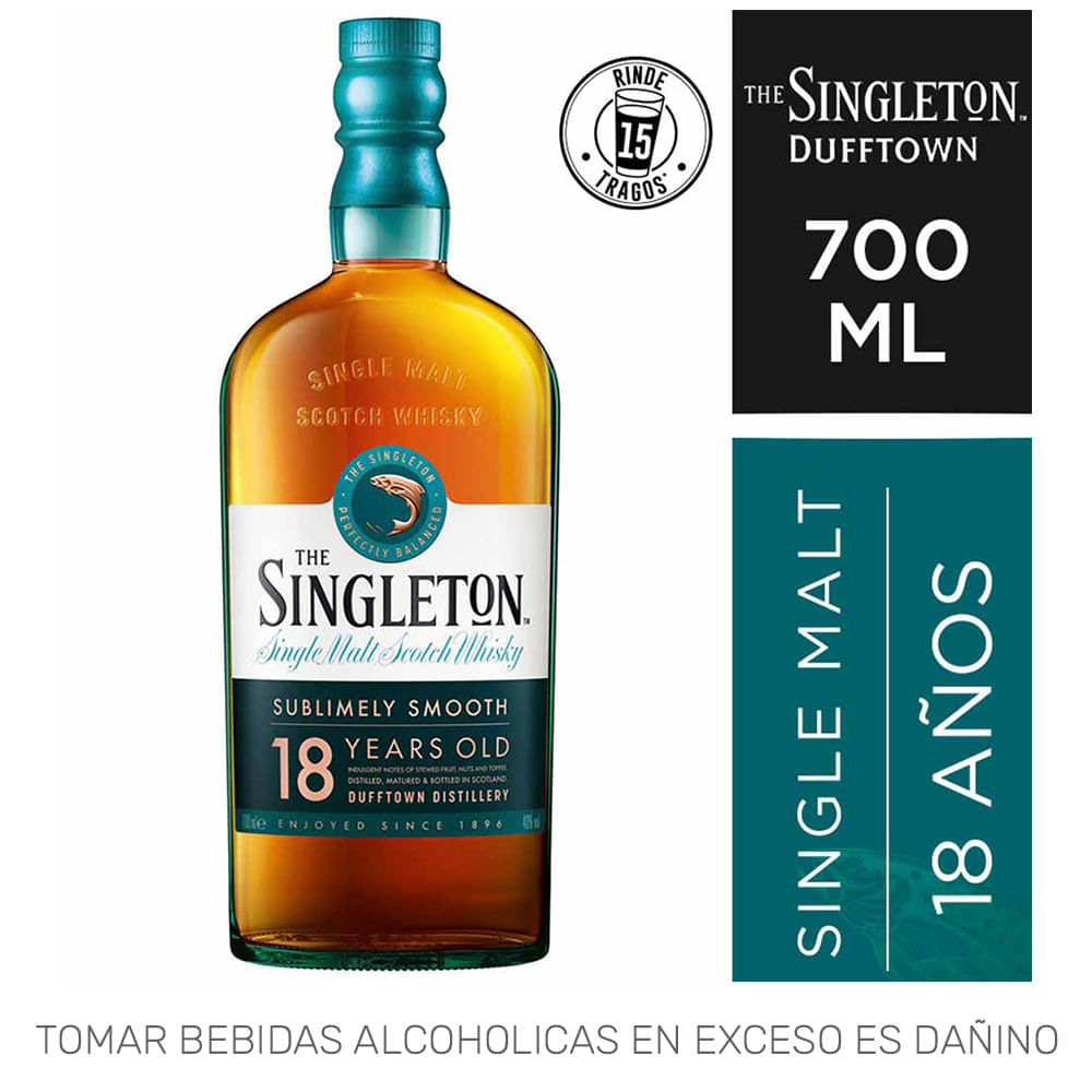 Whisky SINGLETON Single Malt 18 Años Botella 700ml Whisky SINGLETON Single Malt 18 Años Botella 700ml