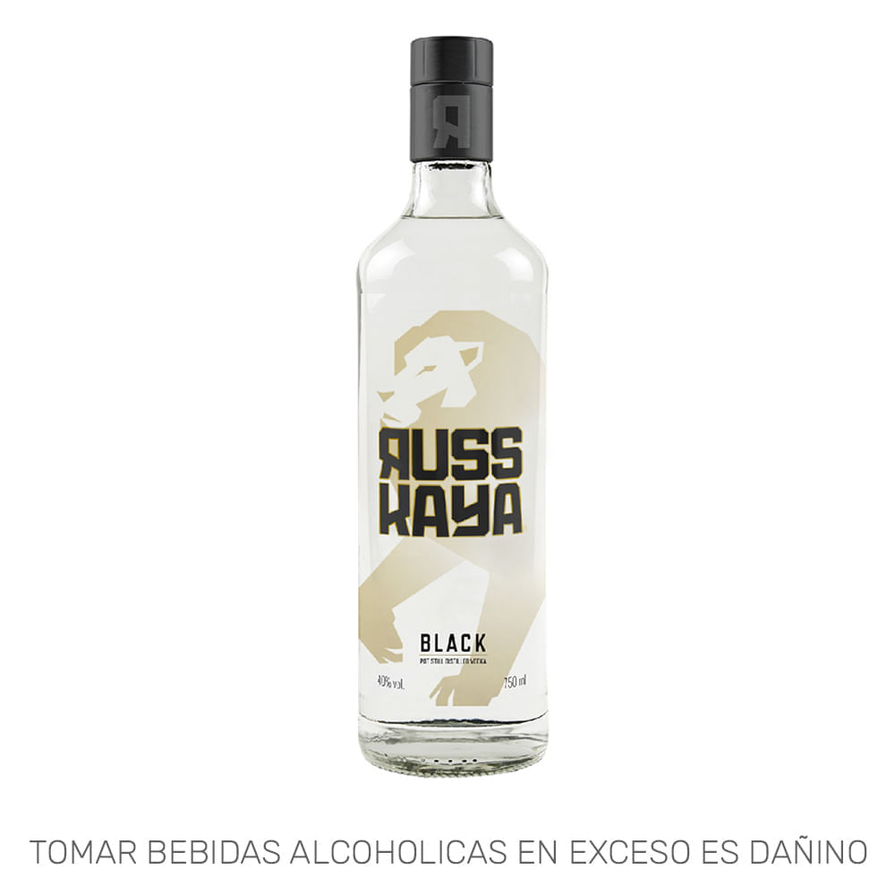Vodka RUSSKAYA Black Botella 750ml