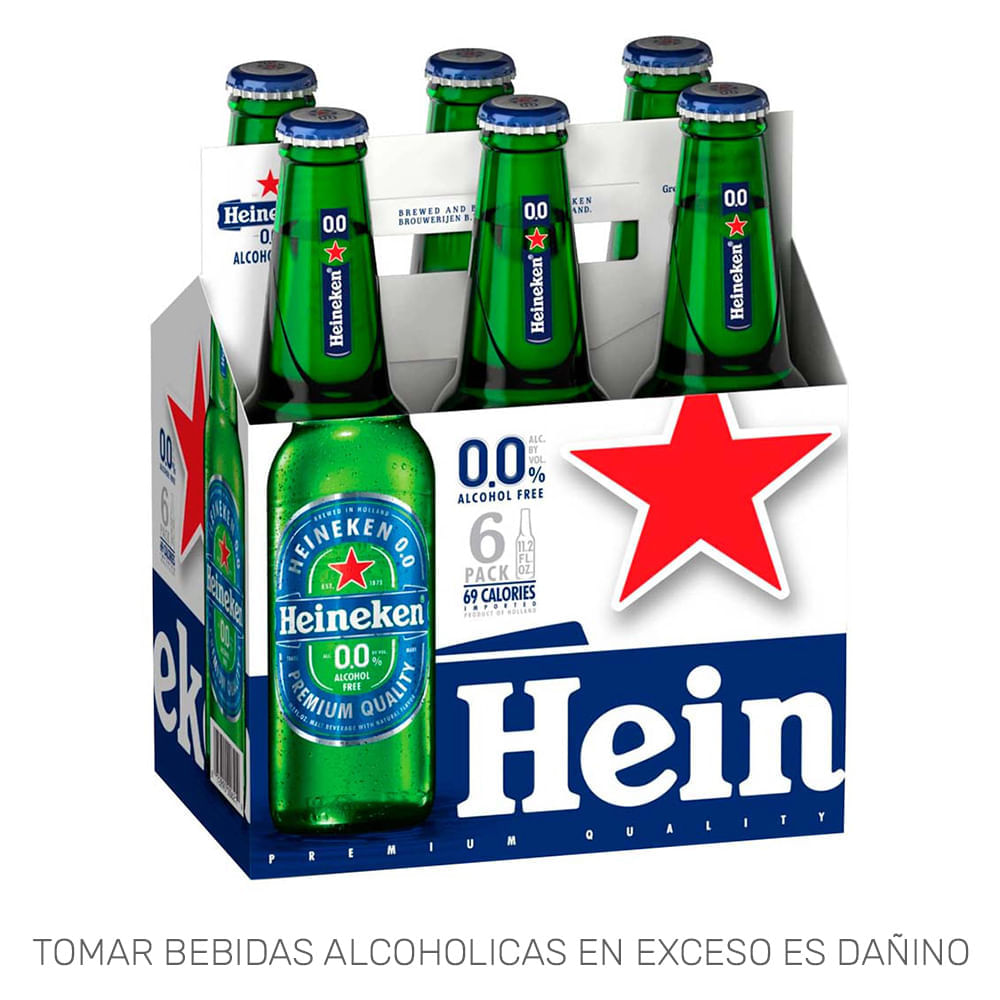 Cerveza HEINEKEN Botella 330ml Paquete 6un