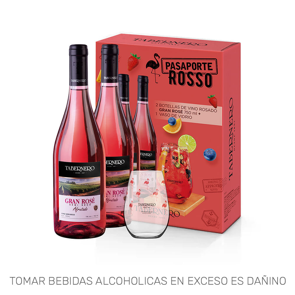 Vino Rose TABERNERO Blend Semiseco Botella 750ml Pack 2un Vino Rose TABERNERO Blend Semiseco Botella 750ml Pack 2un