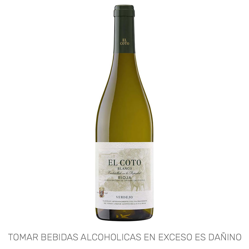 Vino Blanco EL COTO Rioja Verdejo Botella 750ml Vino Blanco EL COTO Rioja Verdejo Botella 750ml