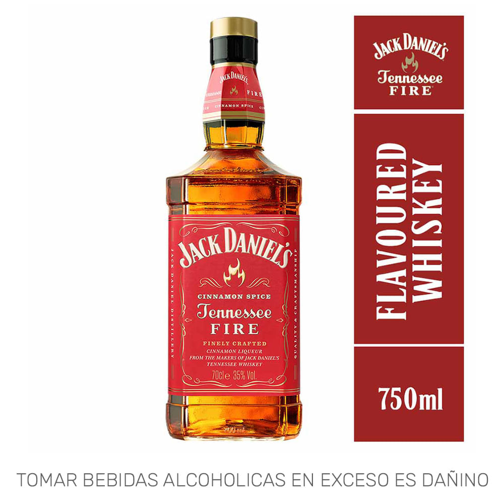 Whisky JACK DANIEL'S Tennessee Fire Botella 750ml Whisky JACK DANIEL'S Tennessee Fire Botella 750ml
