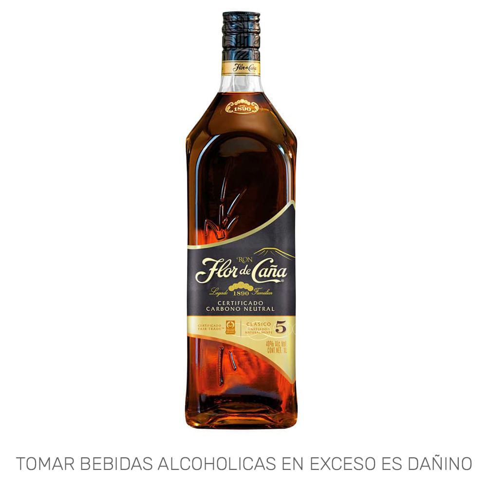 Ron FLOR DE CAÑA 5 Años Botella 1L Ron FLOR DE CAÑA 5 Años Botella 1L