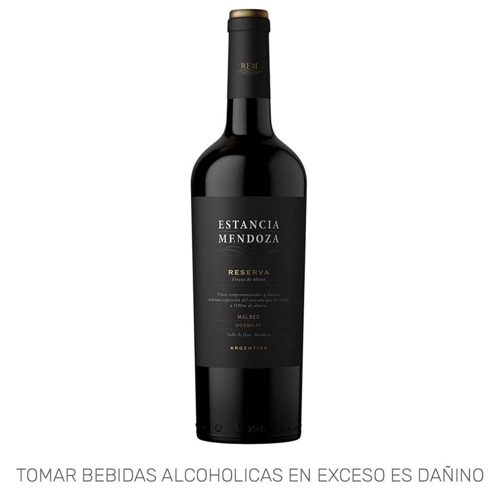 Vino Tinto ESTANCIA MENDOZA Reserva Malbec Botella 750ml Vino Tinto ESTANCIA MENDOZA Reserva Malbec Botella 750ml