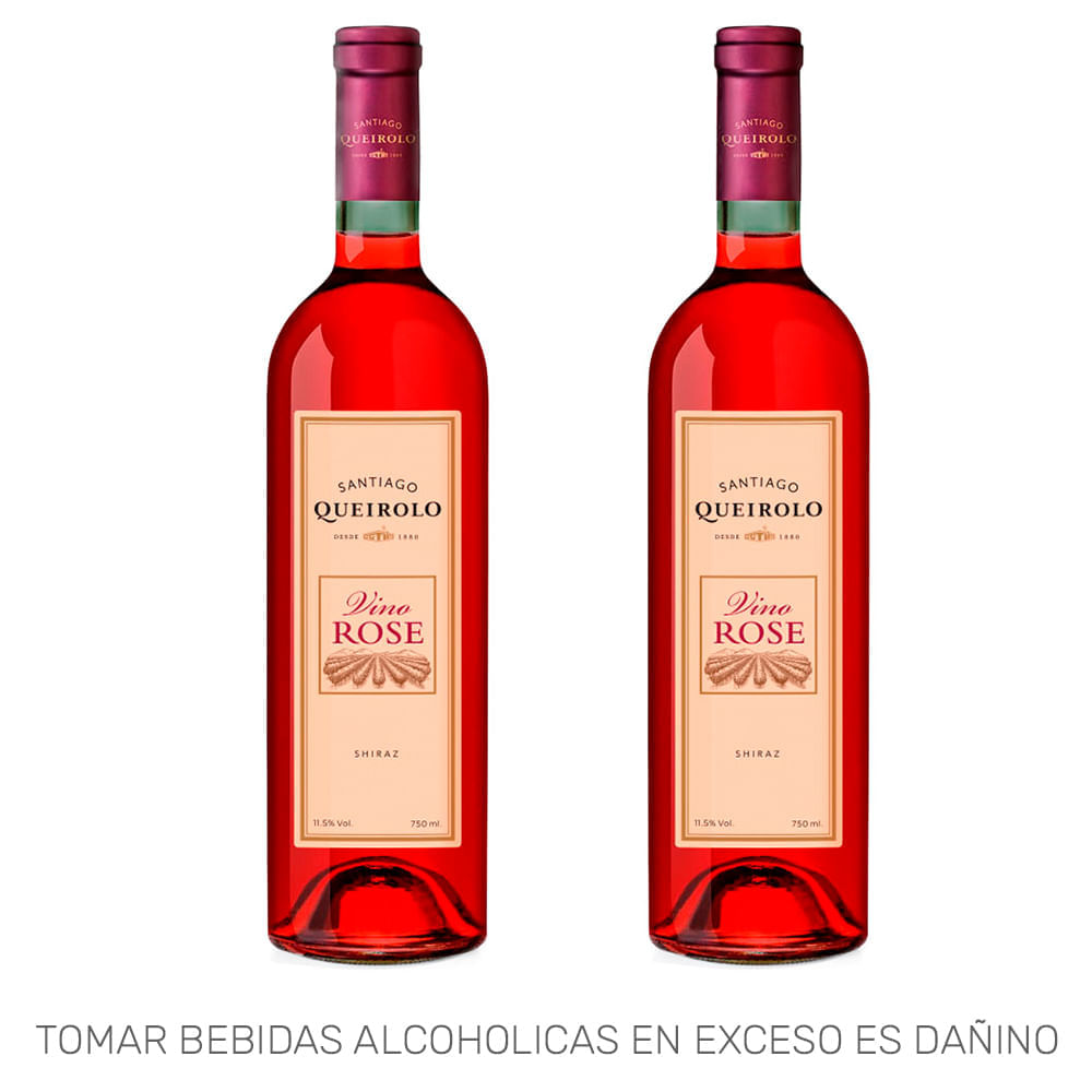 Pack Vino Rosé SANTIAGO QUEIROLO Botella 750ml Paquete 2un Pack Vino Rosé SANTIAGO QUEIROLO Botella 750ml Paquete 2un