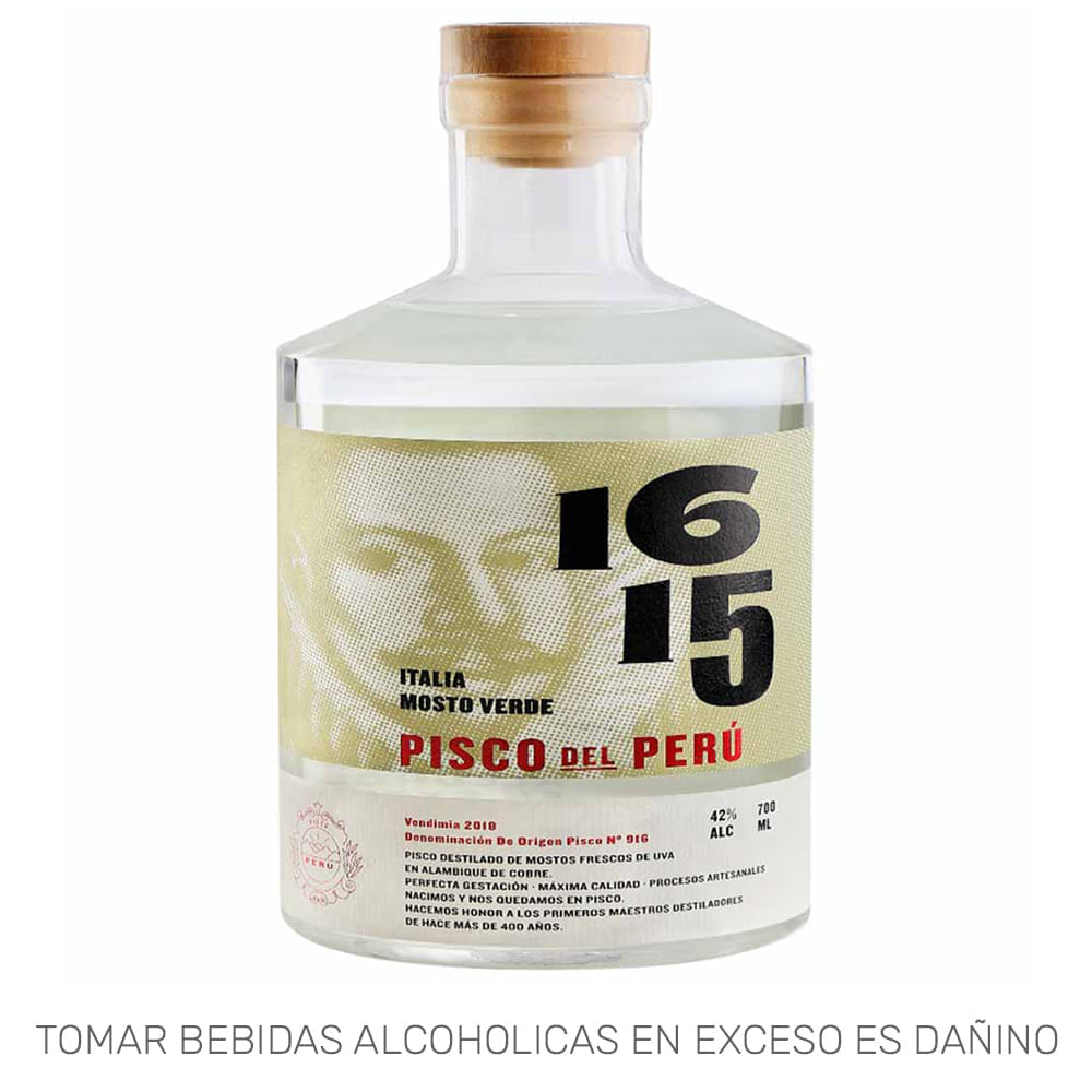 Pisco 1615 Mosto verde Italia botella 700ml Pisco 1615 Mosto verde Italia botella 700ml