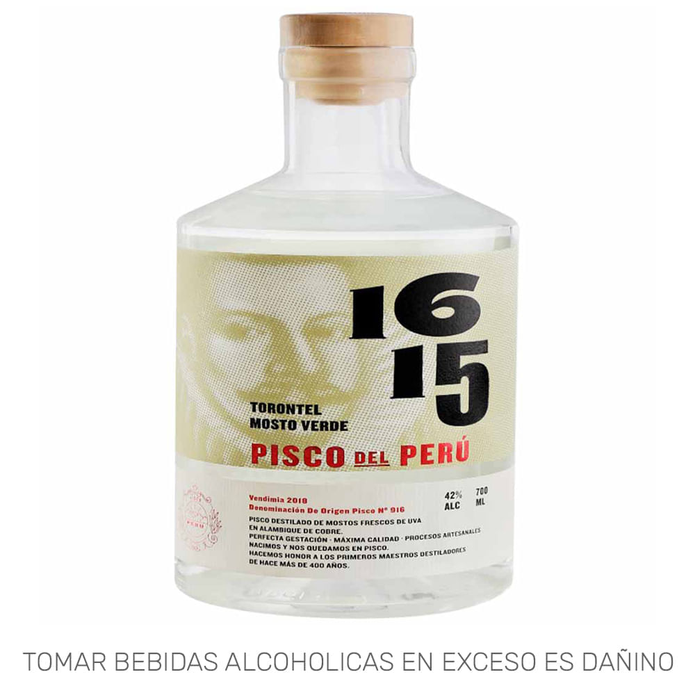 Pisco 1615 Mosto Verde Torontel botella 700ml