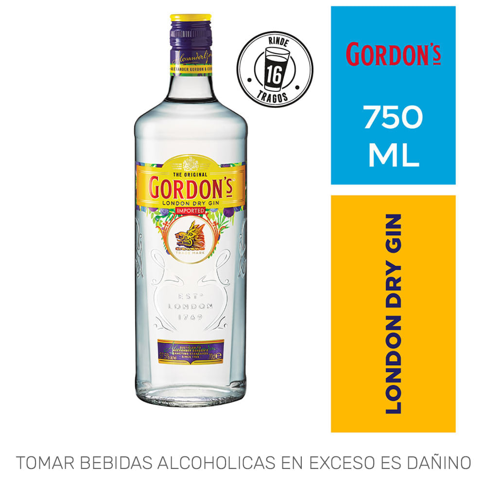 Gin GORDONS London Dry Botella 750ml