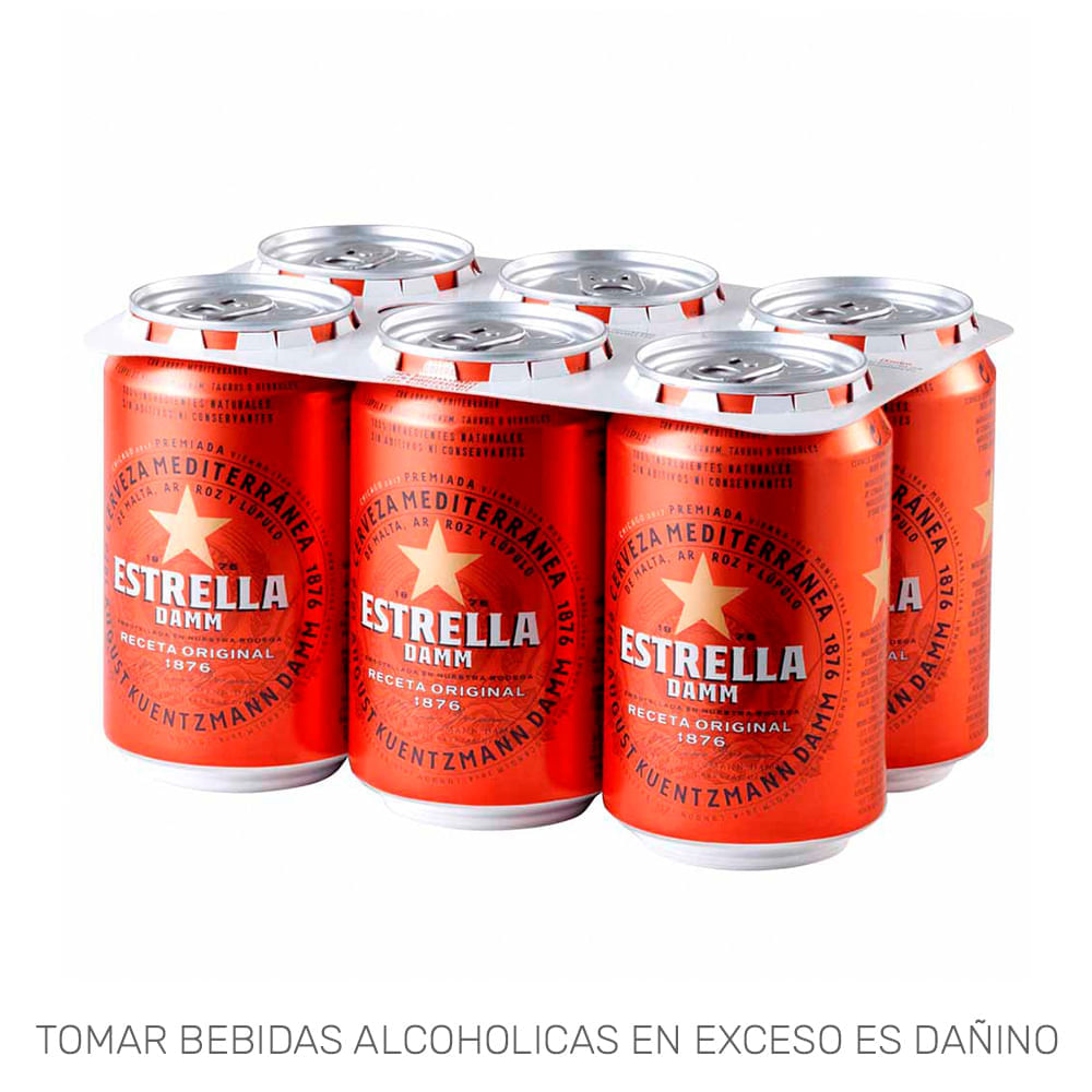 Cerveza ESTRELLA DAMM Pack 6 Lata 330ml