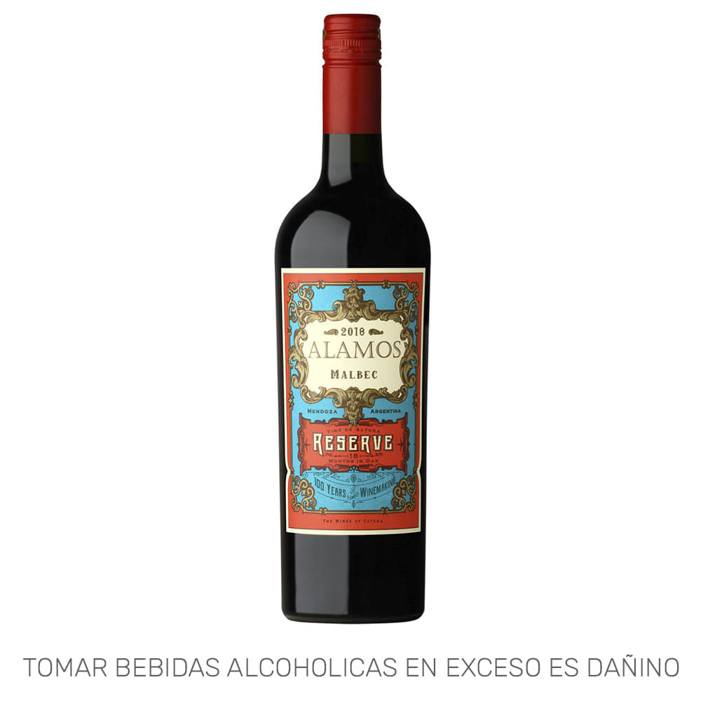 Vino Tinto ALAMOS Reserve Malbec Botella 750ml Vino Tinto ALAMOS Reserve Malbec Botella 750ml