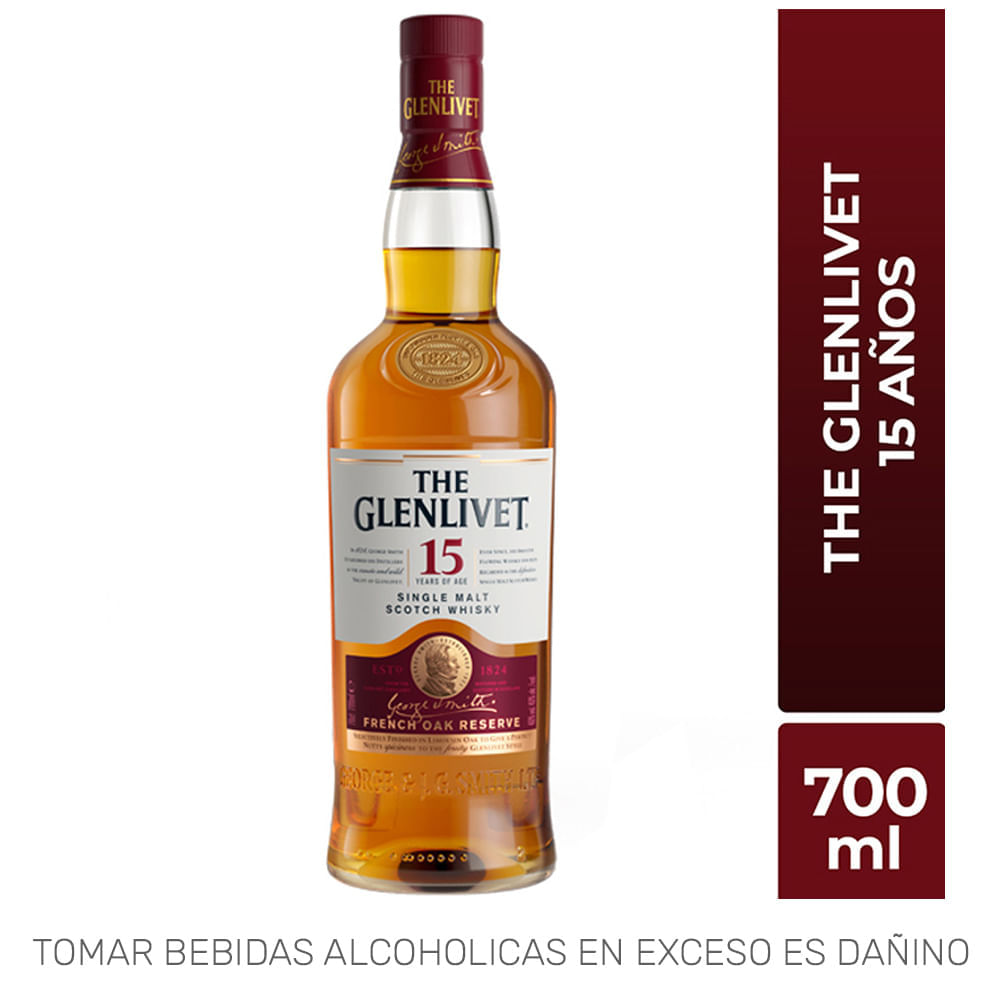 Whisky THE GLENLIVET 15 Años Botella 700ml