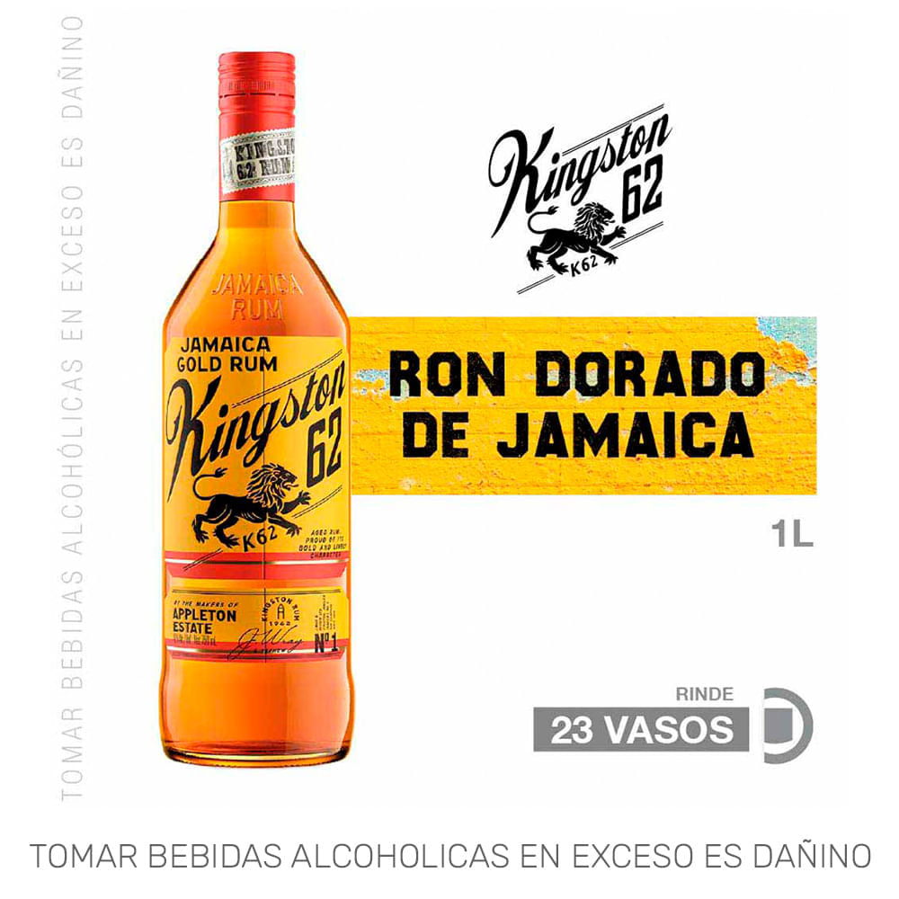 Ron KINGSTON 62 Dorado Botella 1L Ron KINGSTON 62 Dorado Botella 1L